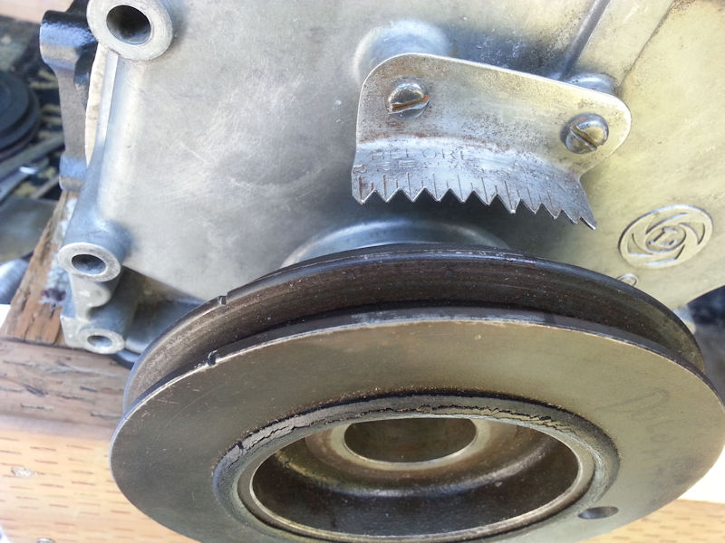 Crank pulley temporarily in place