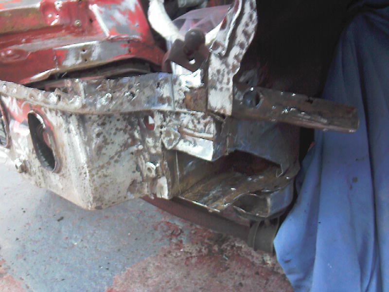 before welding underneath front panel