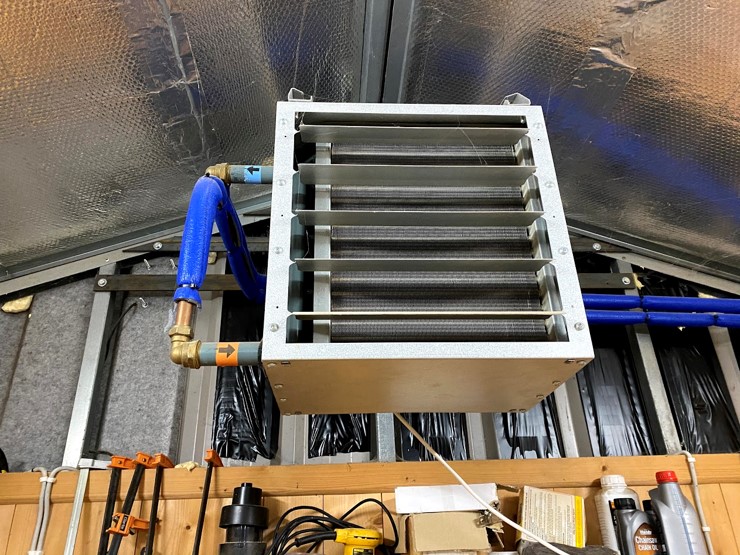 Joinery workshop warm air unit