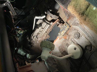 Gearbox Cross Member spreader plates half welded in place