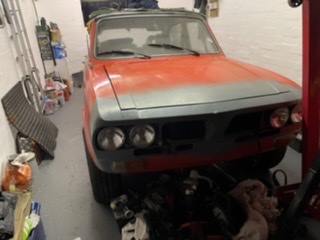 The bonnet on and not quite closed