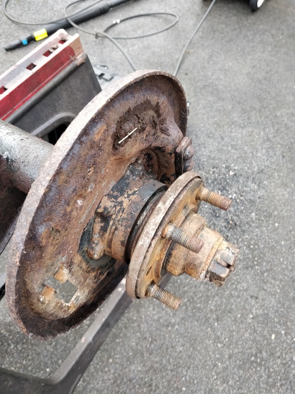 Drum removed, a bit rusty!
