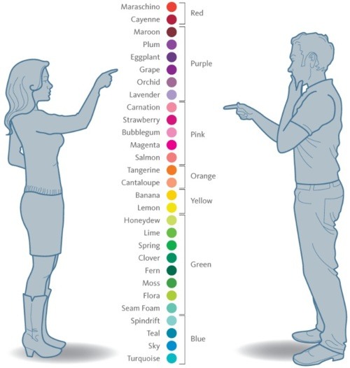 How women and men see colours