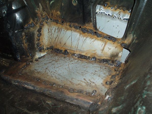 The off-side rear boot area after welding