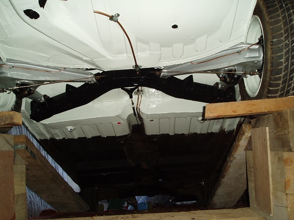 Completed rear end underside apart from tank to be connected and new clevis pin needed!