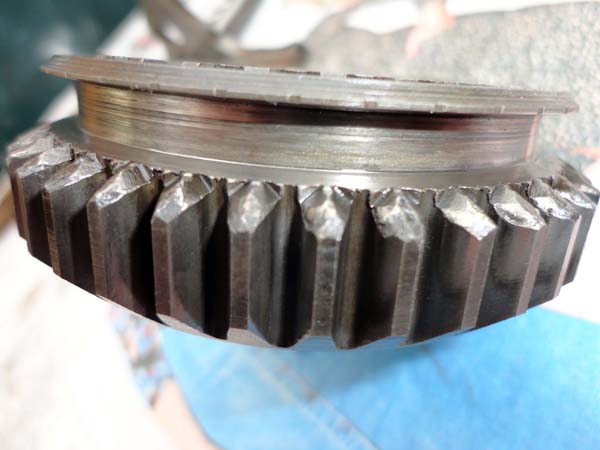 Gear showing wear