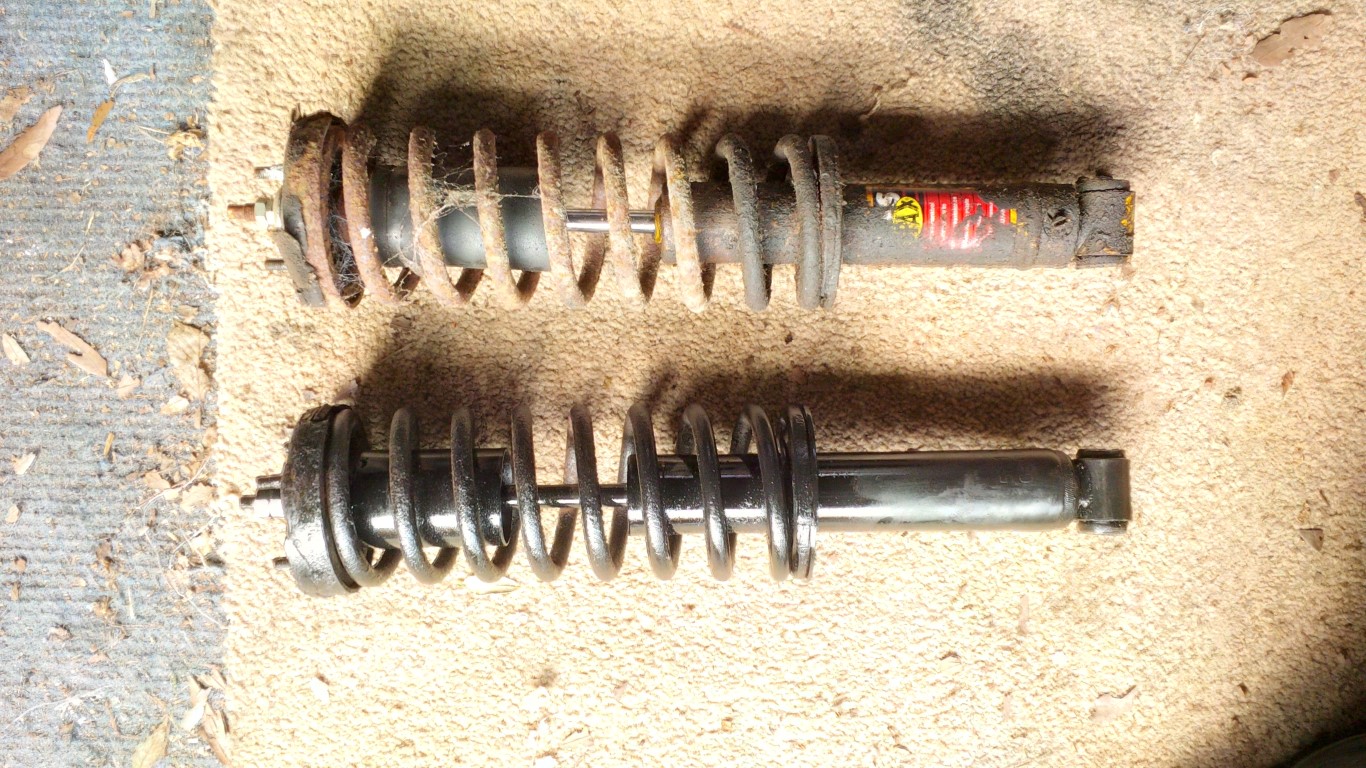 Old and new rear shocks