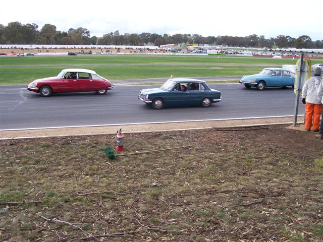 Doing the parade lap to celebrate 50 years of the small saloons and the Triumph 1300.