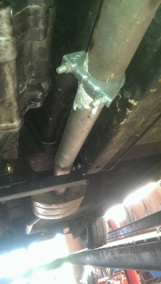 dolomite exhaust modified to meet mazda down pipe