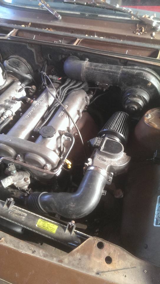 air intake side of engine